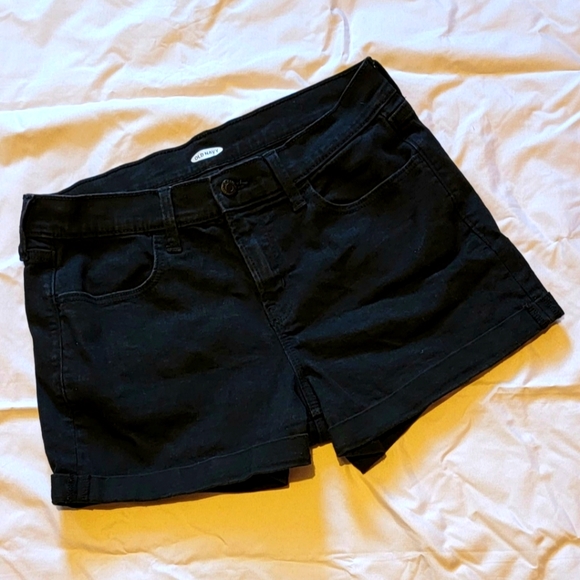 Old Navy Pants - Old Navy dark black high rise stretch denim shorts